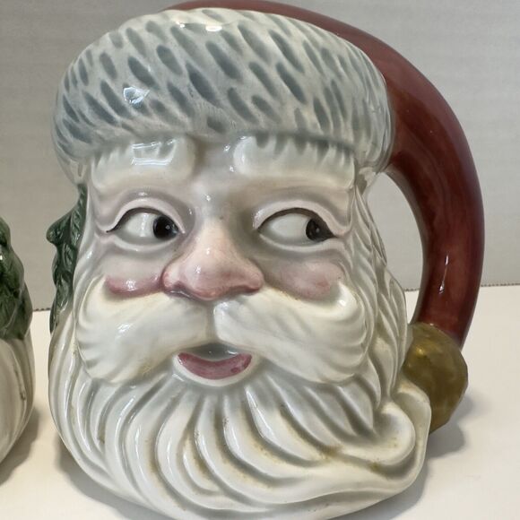 Fitz and Floyd OCI Salt & Pepper Shaker Set Santa Claus Christmas Holiday VTG - Picture 3 of 13
